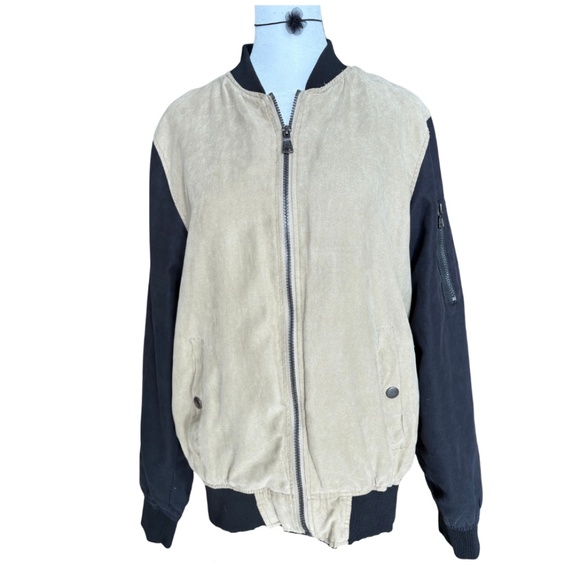 Civil Sektor Black & Beige Two-Tone Bomber Jacket Men’s M (Women’s L - Picture 2 of 9